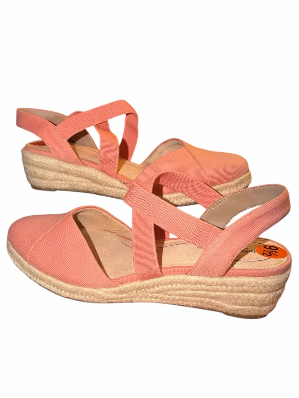 NWOT LifeStride Women's Kimball Wedge Espadrilles Coral Pink